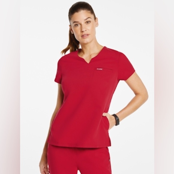 Jaanuu scrub set in garnet scrub top AND bottoms - Picture 2 of 7